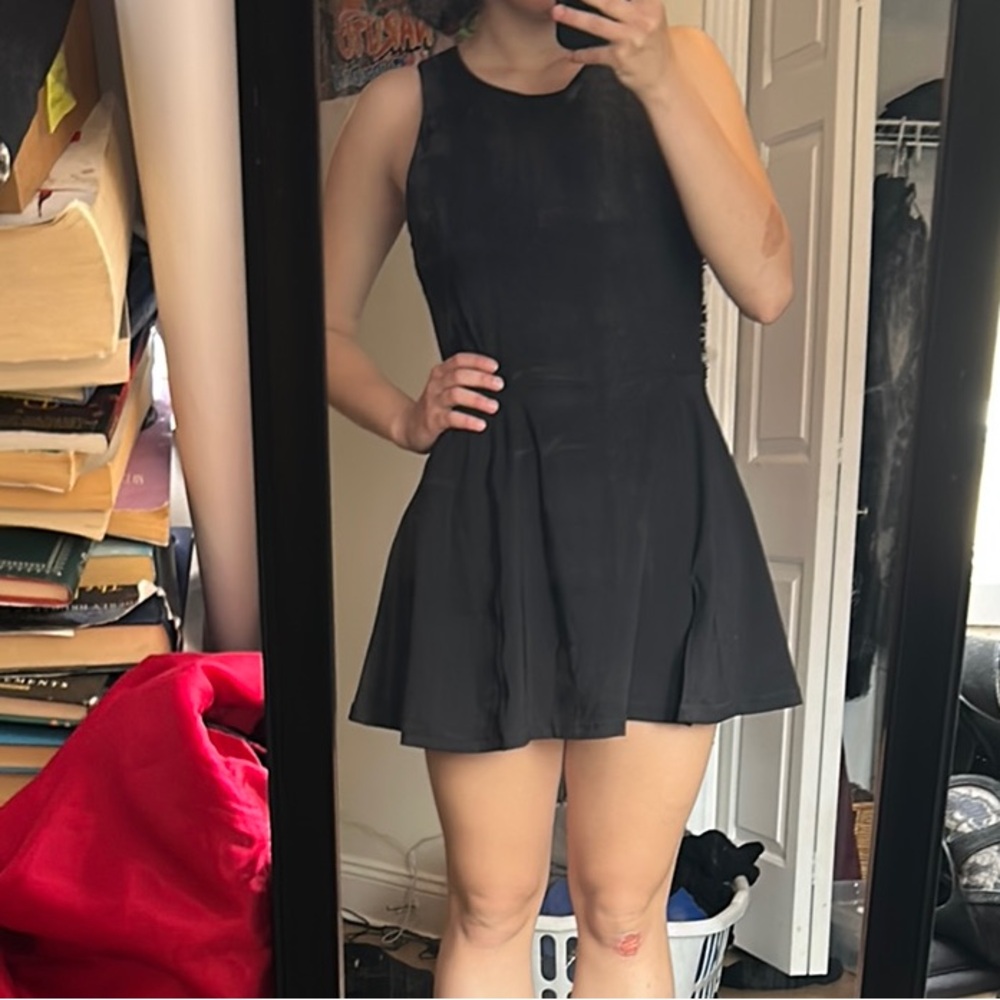 Mini athletic sports dress with built in shorts and phone pocket